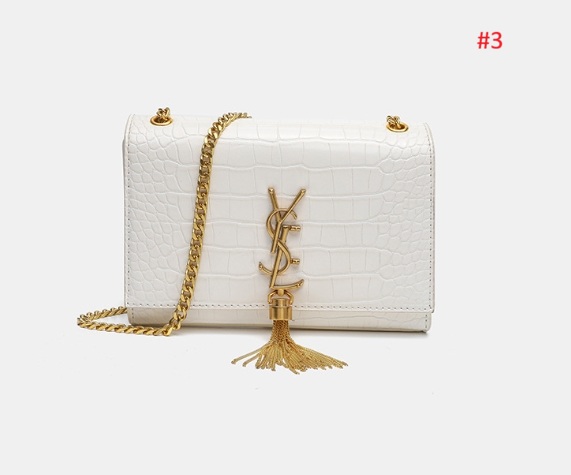 YSL תיק ערב דמוי קרוקו עם שרשרת וגדיל – תמונה 4