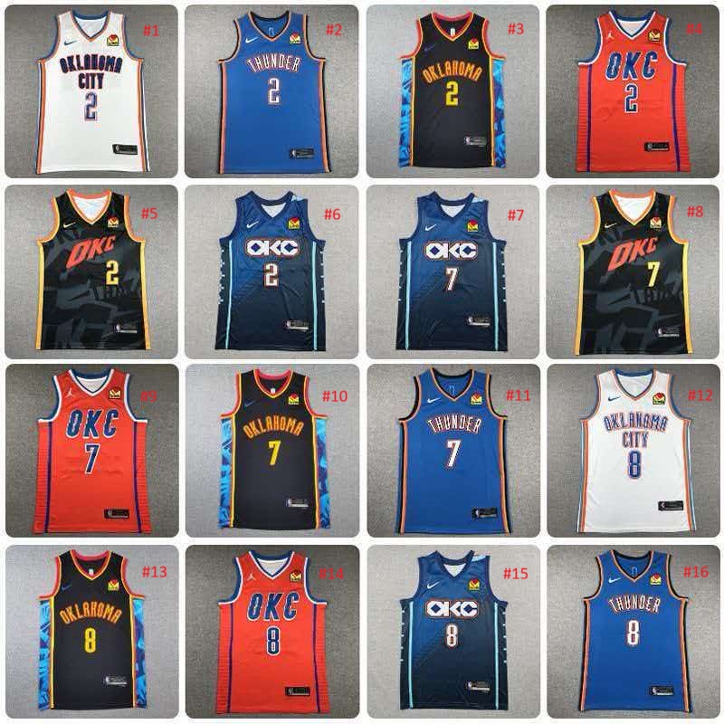 תרשים צבעים ממוספרים לגופיית Nike Oklahoma City Thunder