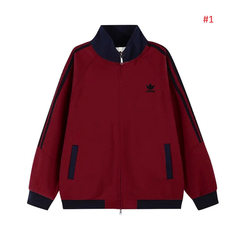 ז'קט טרנינג adidas בצבע בורדו, אפשרות צבע ממוספרת