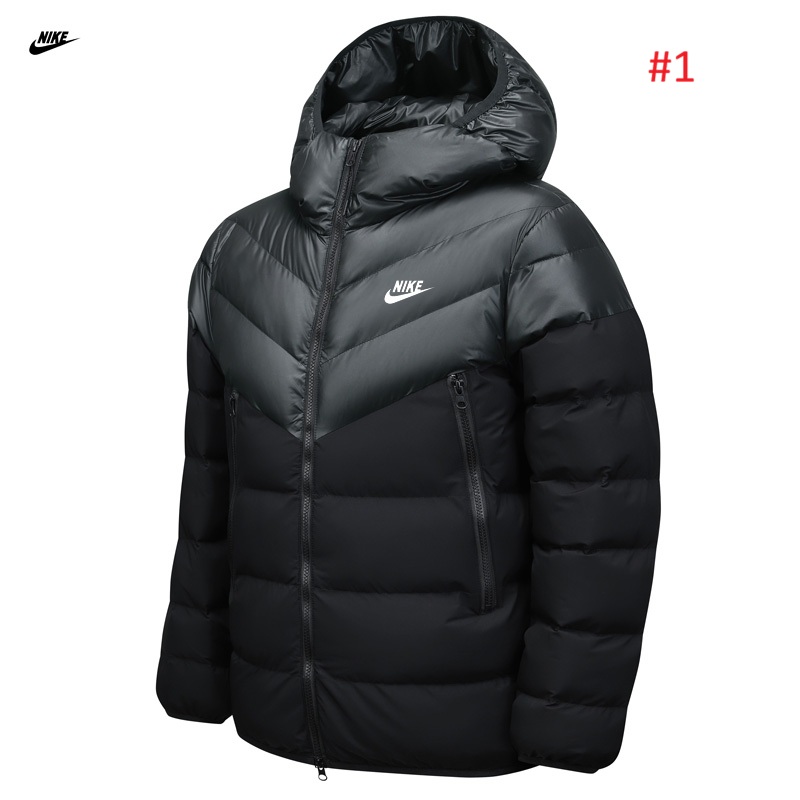 Nike מעיל פאפר עם קפוצ'ון בעיצוב Chevron – תמונה 2