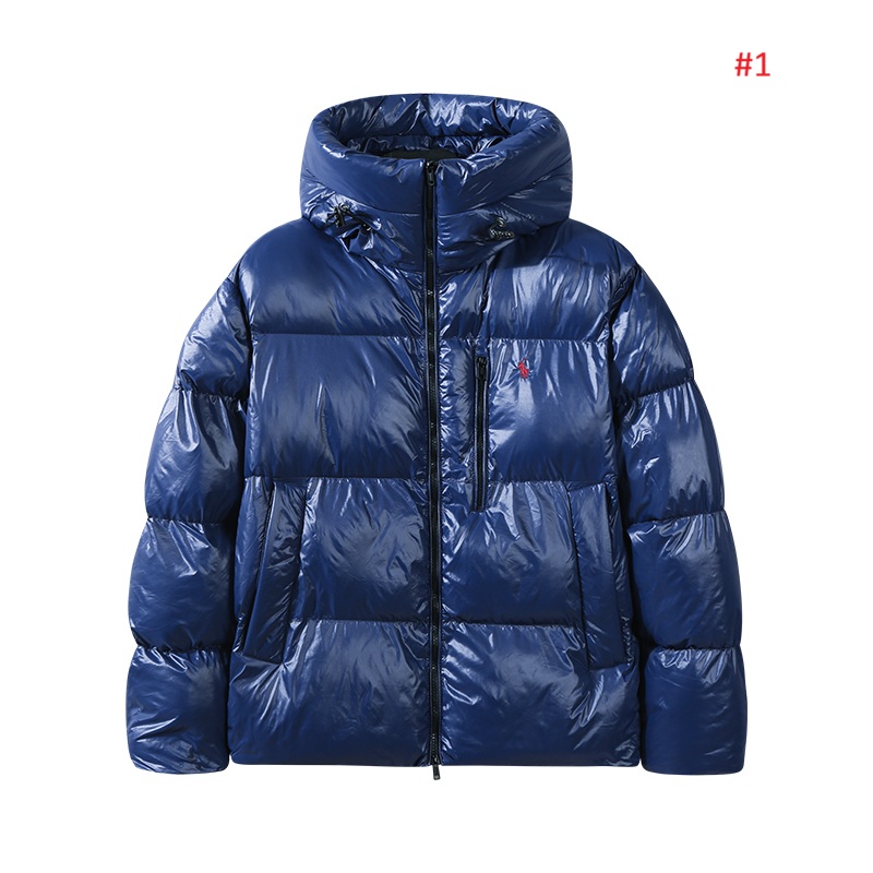 מעיל פאפר מבריק לשימוש חורפי, גרסת צבע כחול חזית