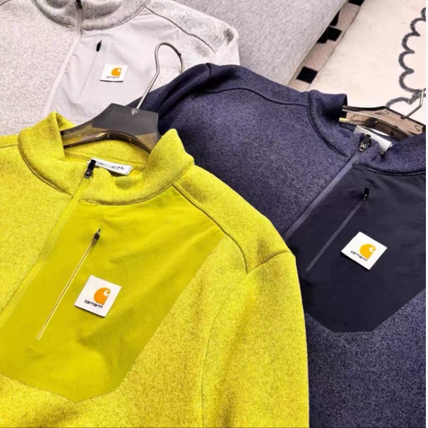 Carhartt סוודר פליז חצי רוכסן עם כיס חזה – תמונה 7