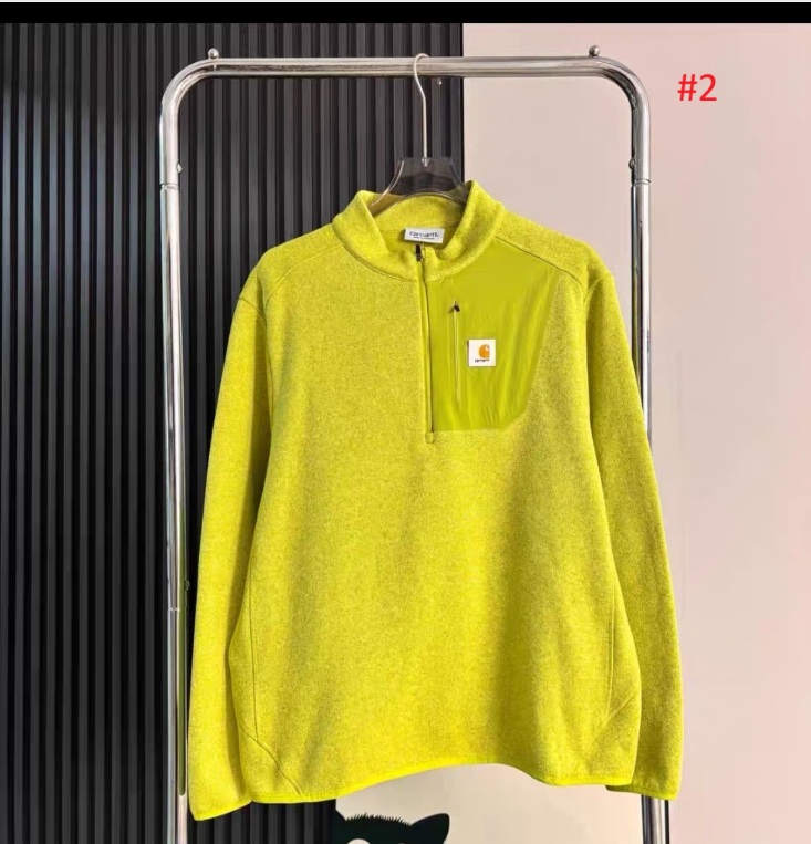 Carhartt סוודר פליז חצי רוכסן עם כיס חזה – תמונה 3