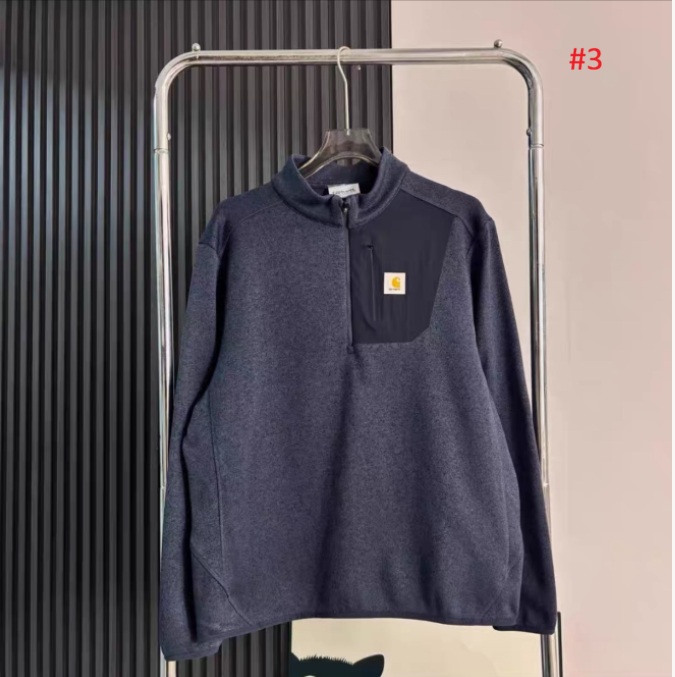 Carhartt סוודר פליז חצי רוכסן עם כיס חזה – תמונה 4