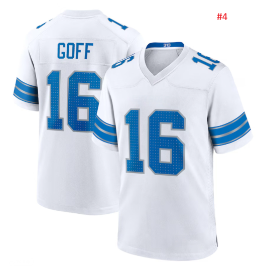 חולצת אוהדים Detroit Lions לבנה – GOFF 16, חזית וגב