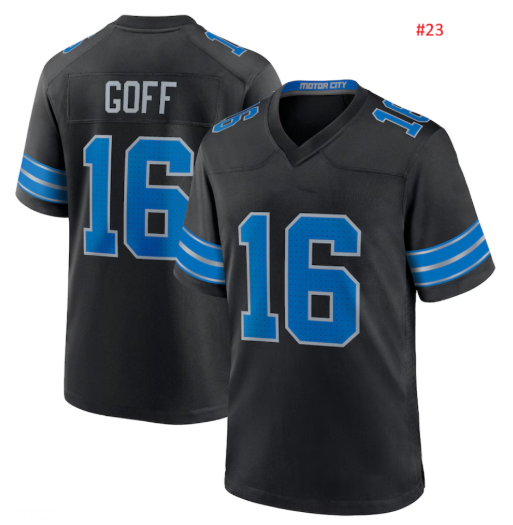 חולצת אוהדים Detroit Lions שחורה – GOFF 16, חזית וגב