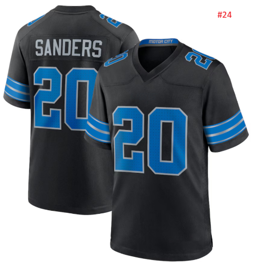 חולצת אוהדים Detroit Lions שחורה – SANDERS 20, חזית וגב