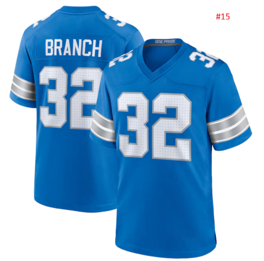 חולצת אוהדים Detroit Lions כחולה – BRANCH 32, חזית וגב