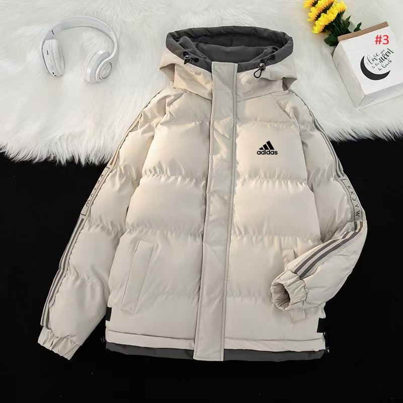 מעיל פוך חורפי adidas בצבע בהיר – תצוגת חזית