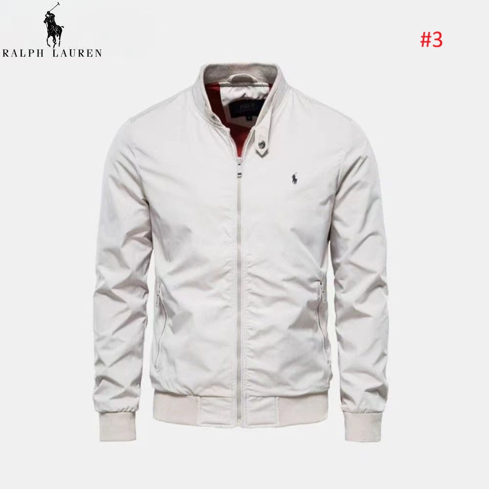 ז'קט בומבר לגברים Ralph Lauren בצבע לבן, חזית ונראות הלוגו