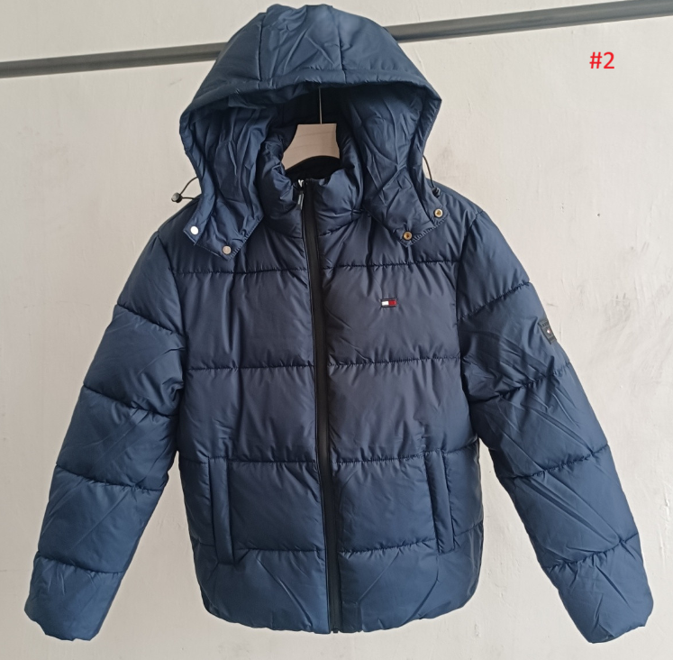 מעיל פאפר חורפי עם כובע Tommy Hilfiger – כחול נייבי, חזית