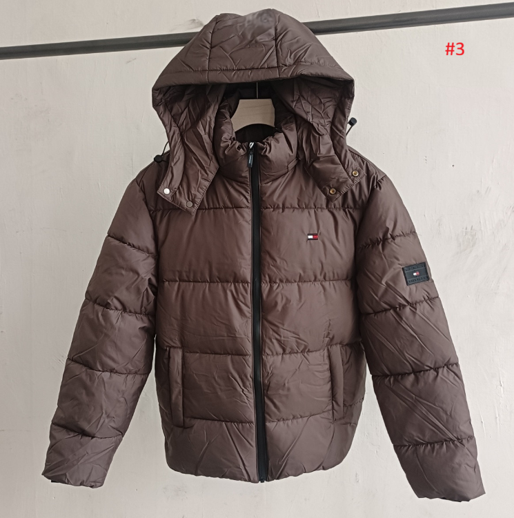 מעיל פאפר חורפי עם כובע Tommy Hilfiger – חום, חזית