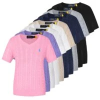 סוודר צמות שרוול קצר לנשים פולו ראלף לורן Ralph Lauren