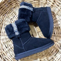 UGG מגפי חורף לנשים עם פרווה מתקפלת