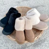 UGG מגפי פרווה קצרים פלטפורמה לנשים