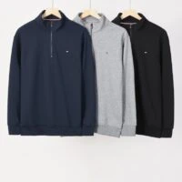TOMMY HILFIGER סווטשירט חצי רוכסן לגברים