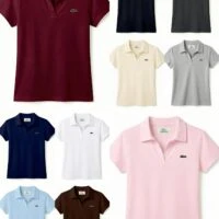 LACOSTE חולצת פולו נשים עם צווארון V