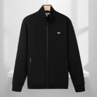 LACOSTE סווטשירט רוכסן מלא עם צווארון עומד