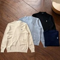 Polo Ralph Lauren סריג חצי-גולף לגברים עם לוגו Pony