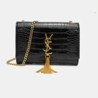 YSL תיק ערב דמוי קרוקו עם שרשרת וגדיל