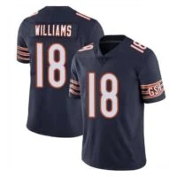 ג'רזי אוהדים של Chicago Bears בצבע כחול כהה, מספר 18 WILLIAMS, תצוגה קדמית ואחורית