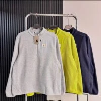Carhartt סוודר פליז חצי רוכסן עם כיס חזה